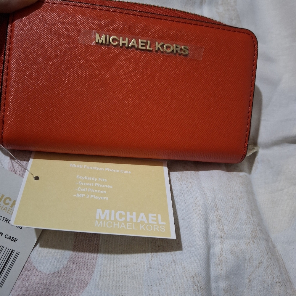 Michael Kors Vibrant Orange Phone Case Wallet - Picture 5 of 5